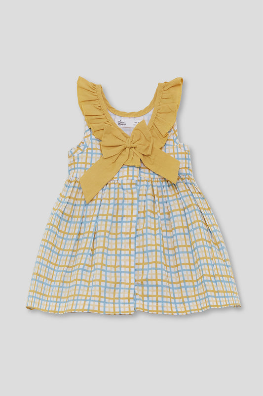 Vestido Niña Cuadros Amarillo con Lazo 3-8 Años – Street Monkey Verano