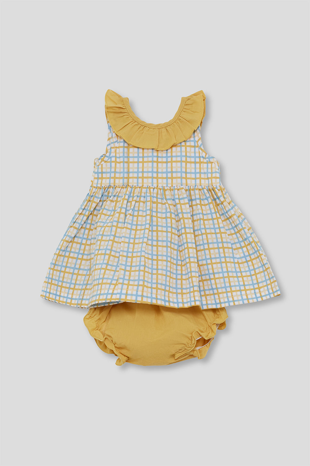 Jesusito Bebé Niña Cuadros Amarillo con Lazo 1-24 Meses – Street Monkey Verano
