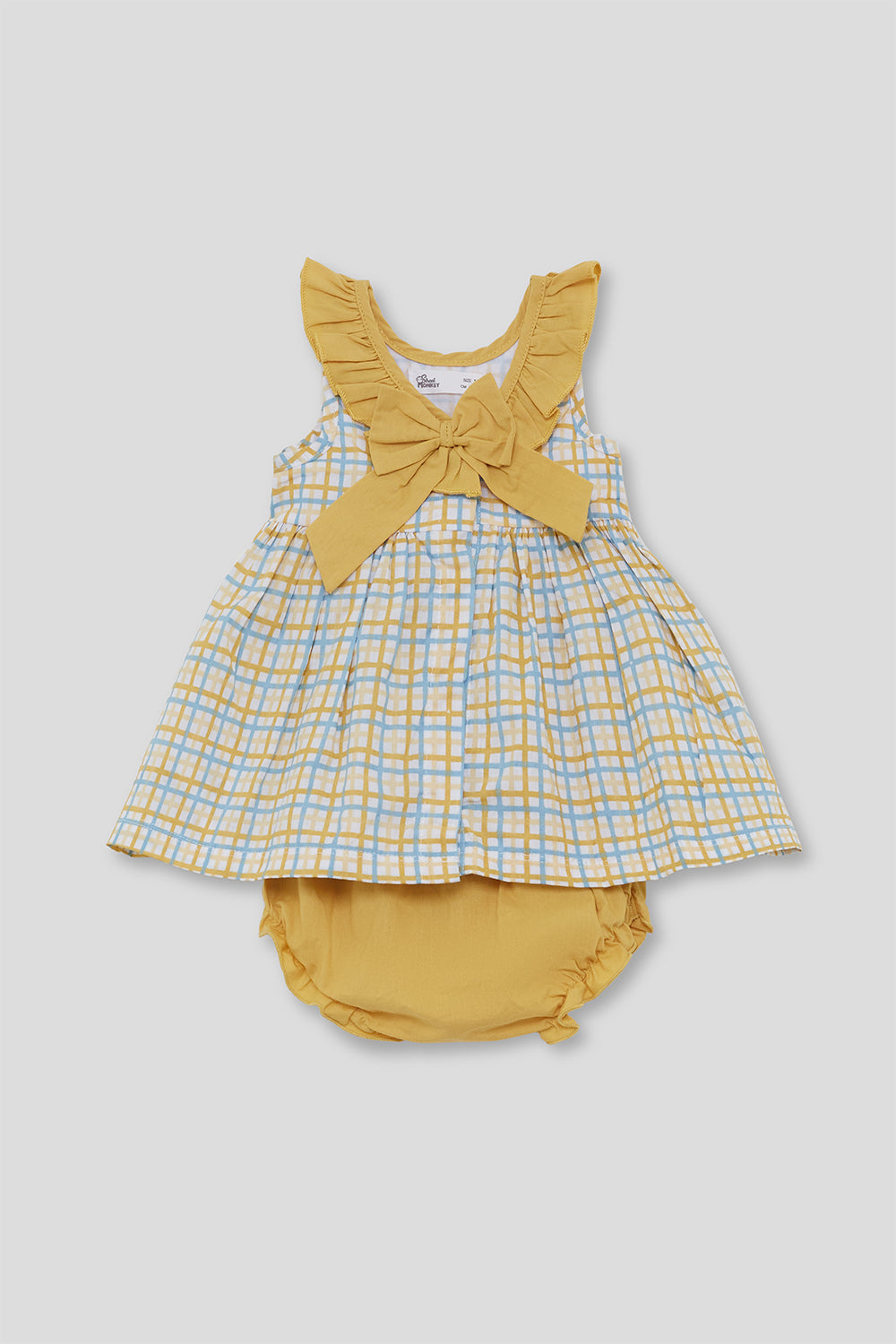 Jesusito Bebé Niña Cuadros Amarillo con Lazo 1-24 Meses – Street Monkey Verano