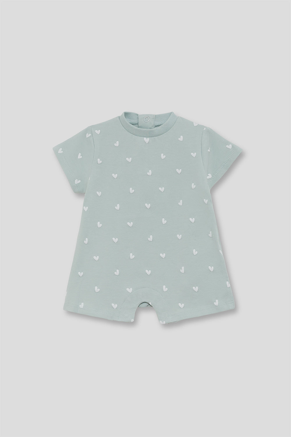Pelele Bebé Verde Claro con Corazones 1-24 Meses – Street Monkey Verano