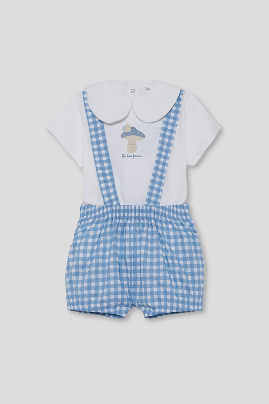 Conjunto Bebé Dos Piezas Vichy Azul 1-24 Meses – Street Monkey Verano