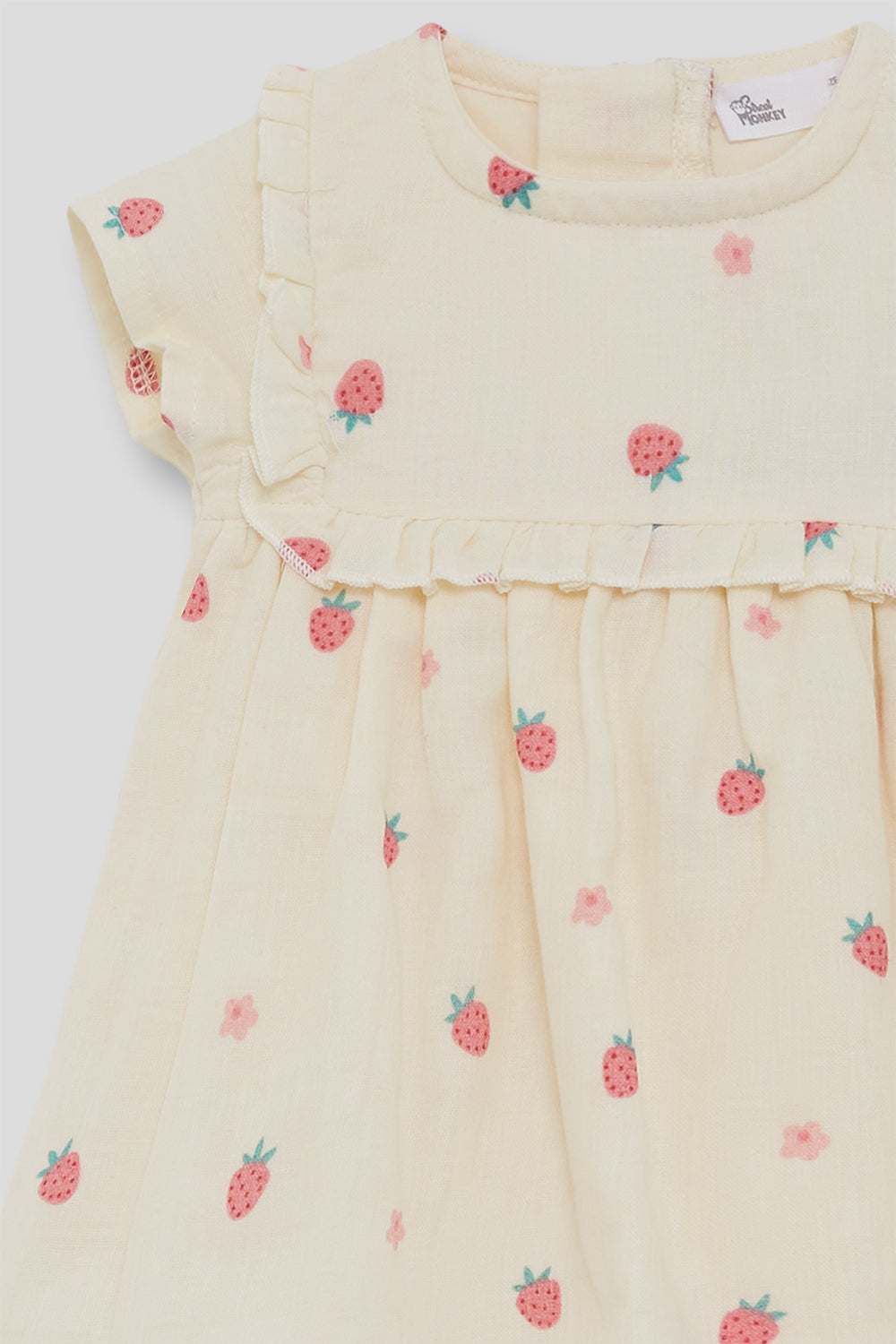 Vestido bebé niña algodón estampado fresas Street Monkey 3 meses–6 años