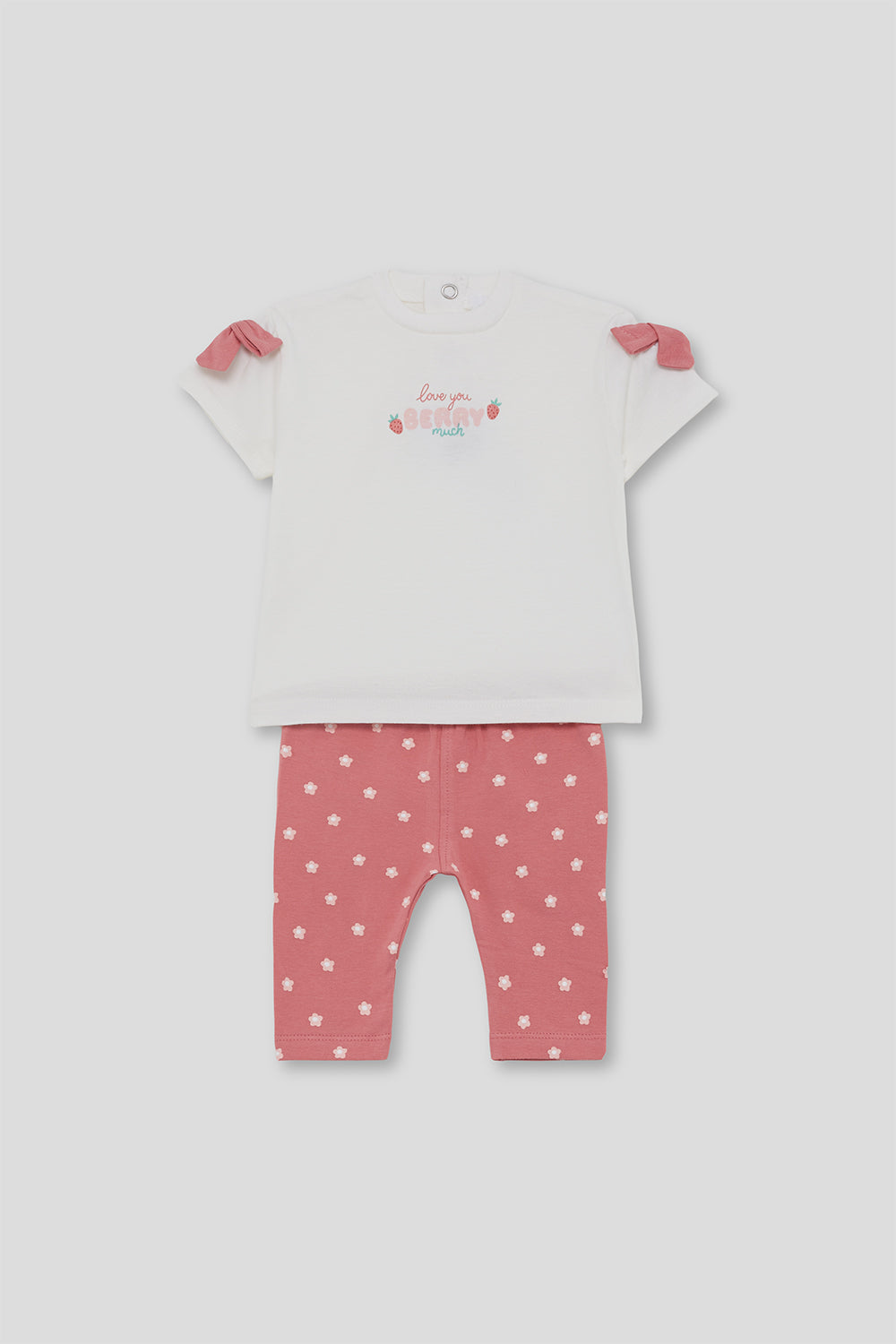 Conjunto bebé niña de algodón con camiseta y leggings rosa Street Monkey 3 meses - 6 años