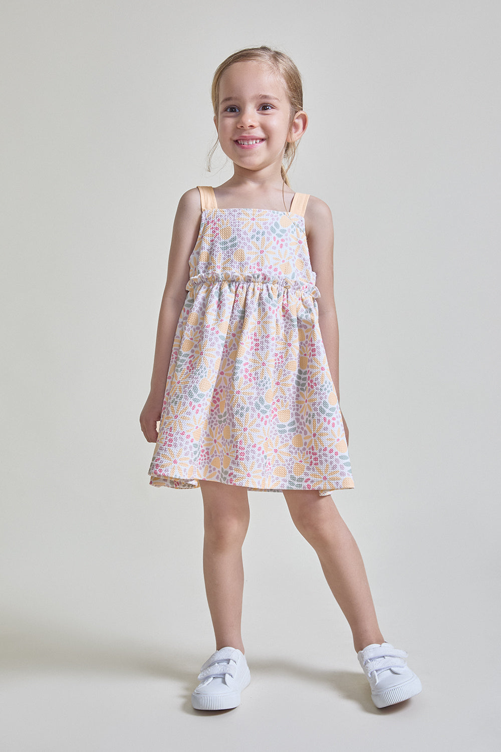 Vestido Bebé Niña Estampado Floral Amarillo 3 Meses - 6 Años – Colección Verano