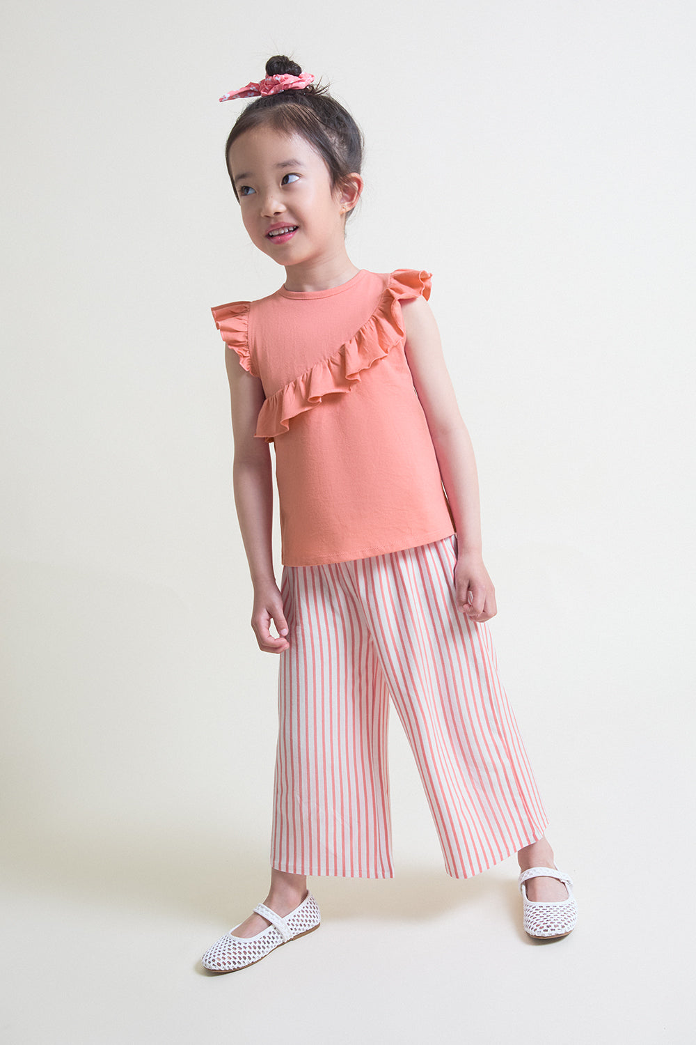 Conjunto bebé niña camiseta y pantalón algodón coral Street Monkey 3 meses - 6 años