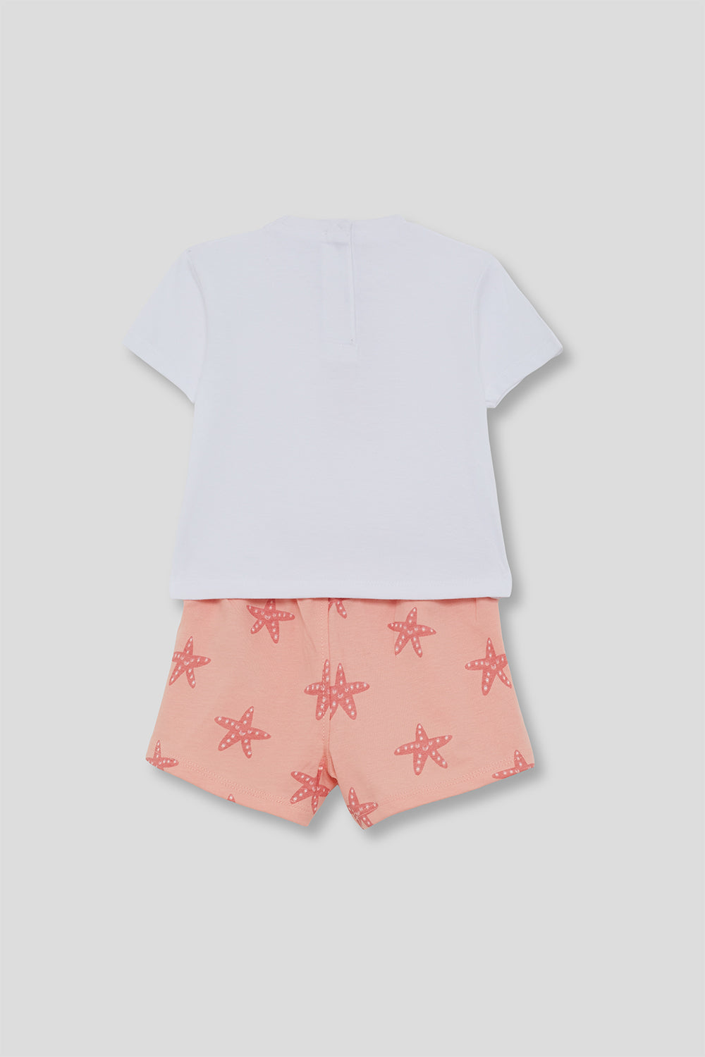 Conjunto Bebé Niña Estrella de Mar Blanco y Salmón 3 Meses - 6 Años – Colección Verano
