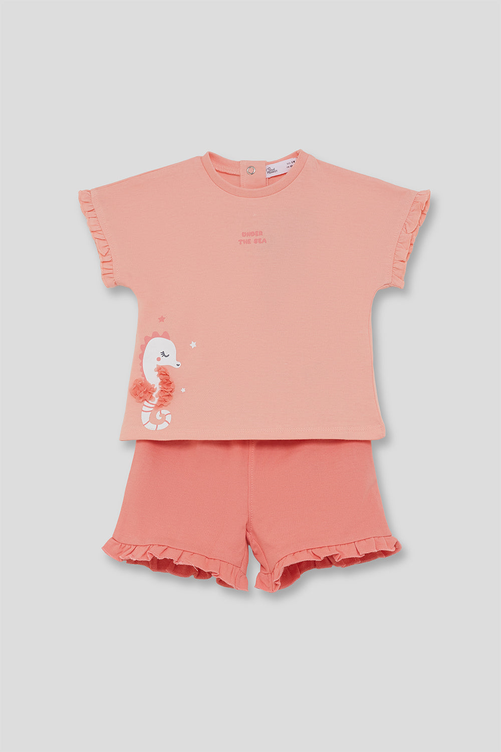 Conjunto Bebé Niña Caballito de Mar Salmón 3 Meses - 6 Años – Colección Verano