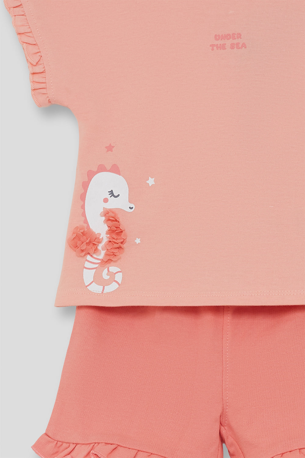Conjunto Bebé Niña Caballito de Mar Salmón 3 Meses - 6 Años – Colección Verano
