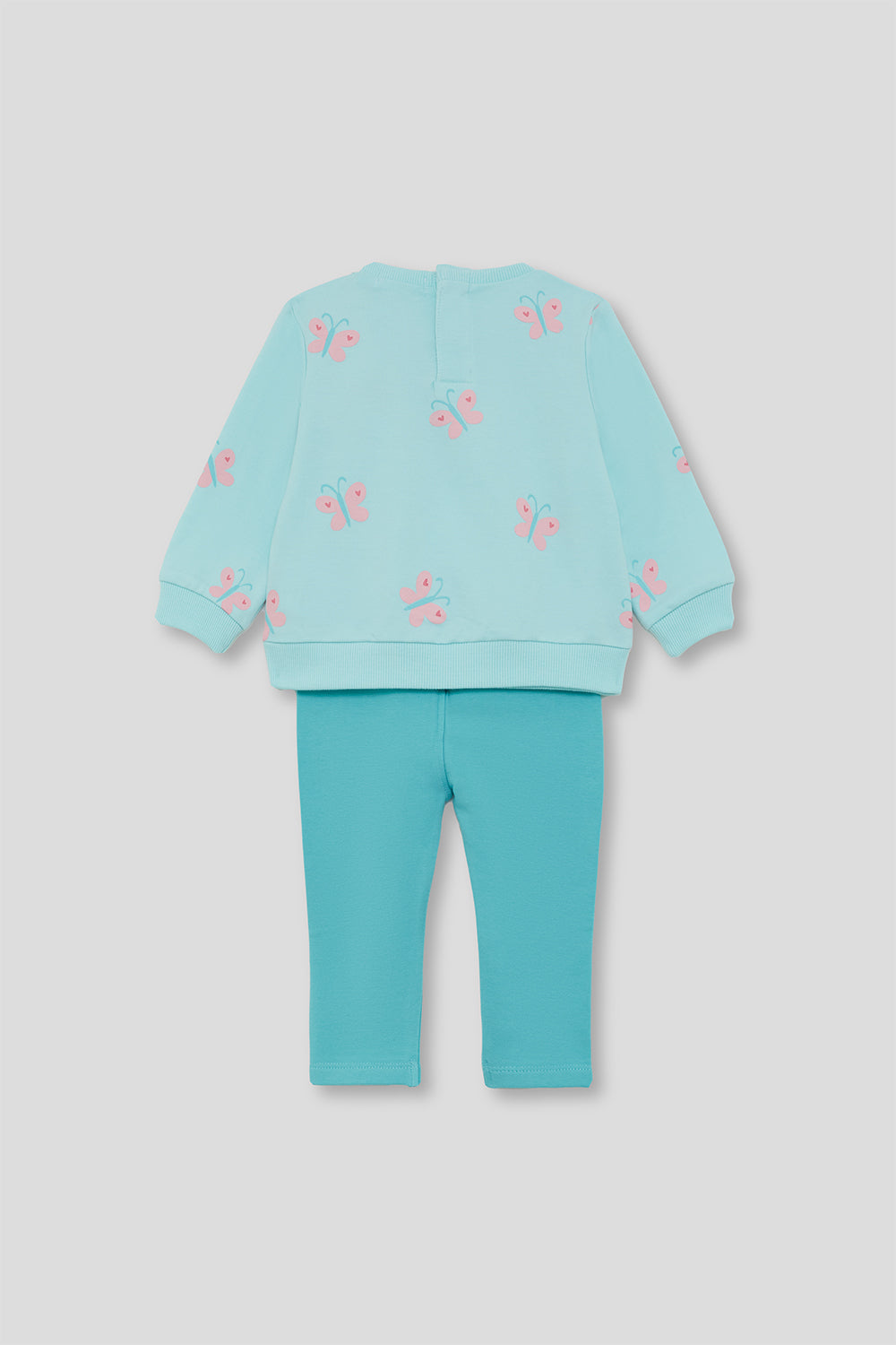 Conjunto Bebé Niña Verde Agua con Mariposas 3 Meses - 6 Años – Colección Verano