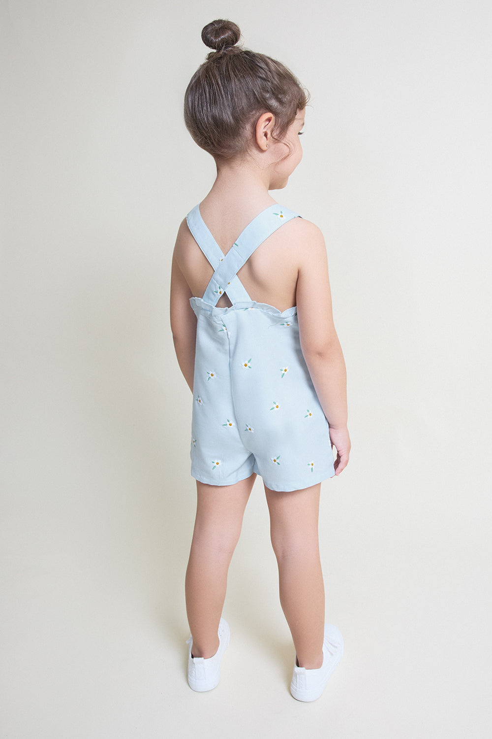 Mono bebé niña algodón azul claro con flores Street Monkey 3 meses - 6 años