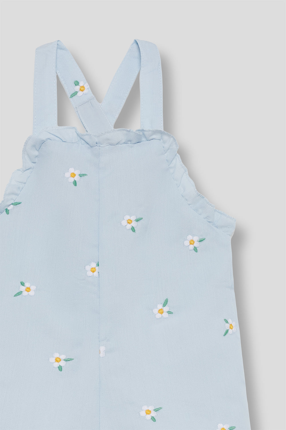 Mono bebé niña algodón azul claro con flores Street Monkey 3 meses - 6 años