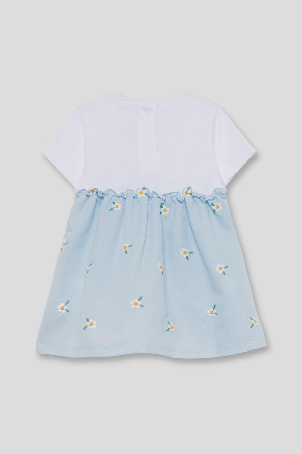 Vestido bebé niña algodón azul claro con flores Street Monkey 3 meses - 6 años