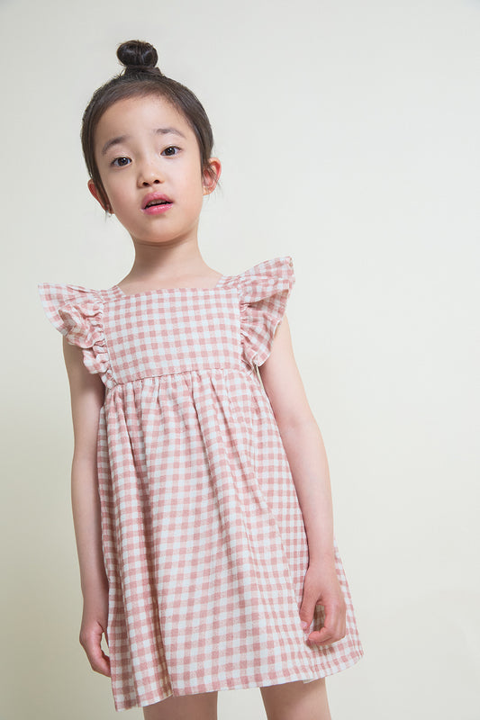 Vestido bebé niña vichy rosa con volantes Street Monkey 3 meses - 6 años