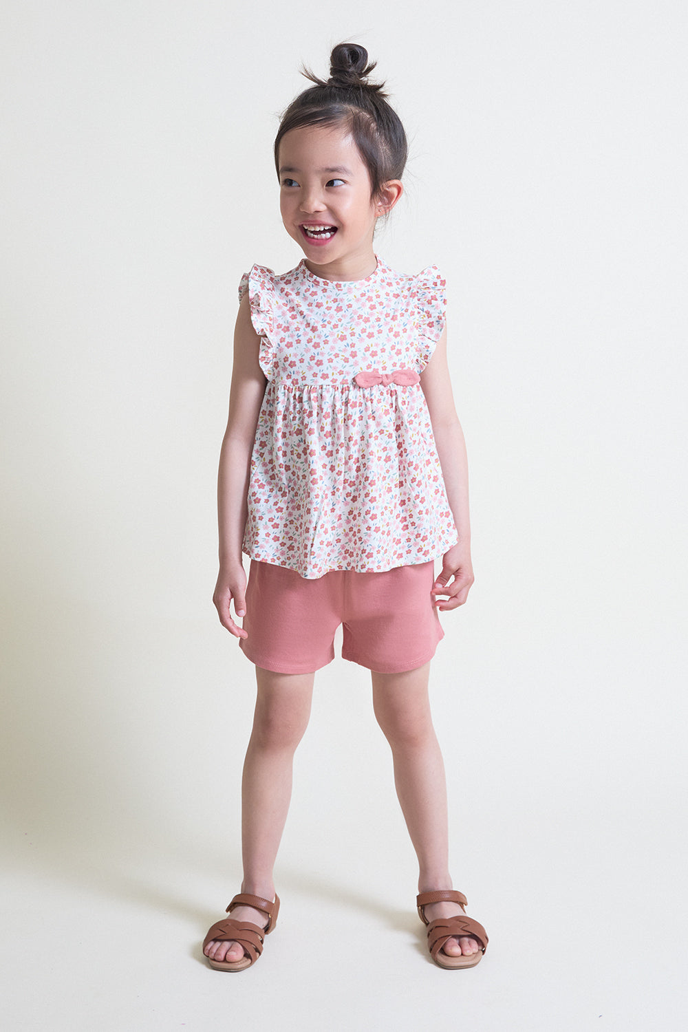 Conjunto Bebé Niña Floral Maquillaje con Lazo 3 Meses - 6 Años – Colección Verano