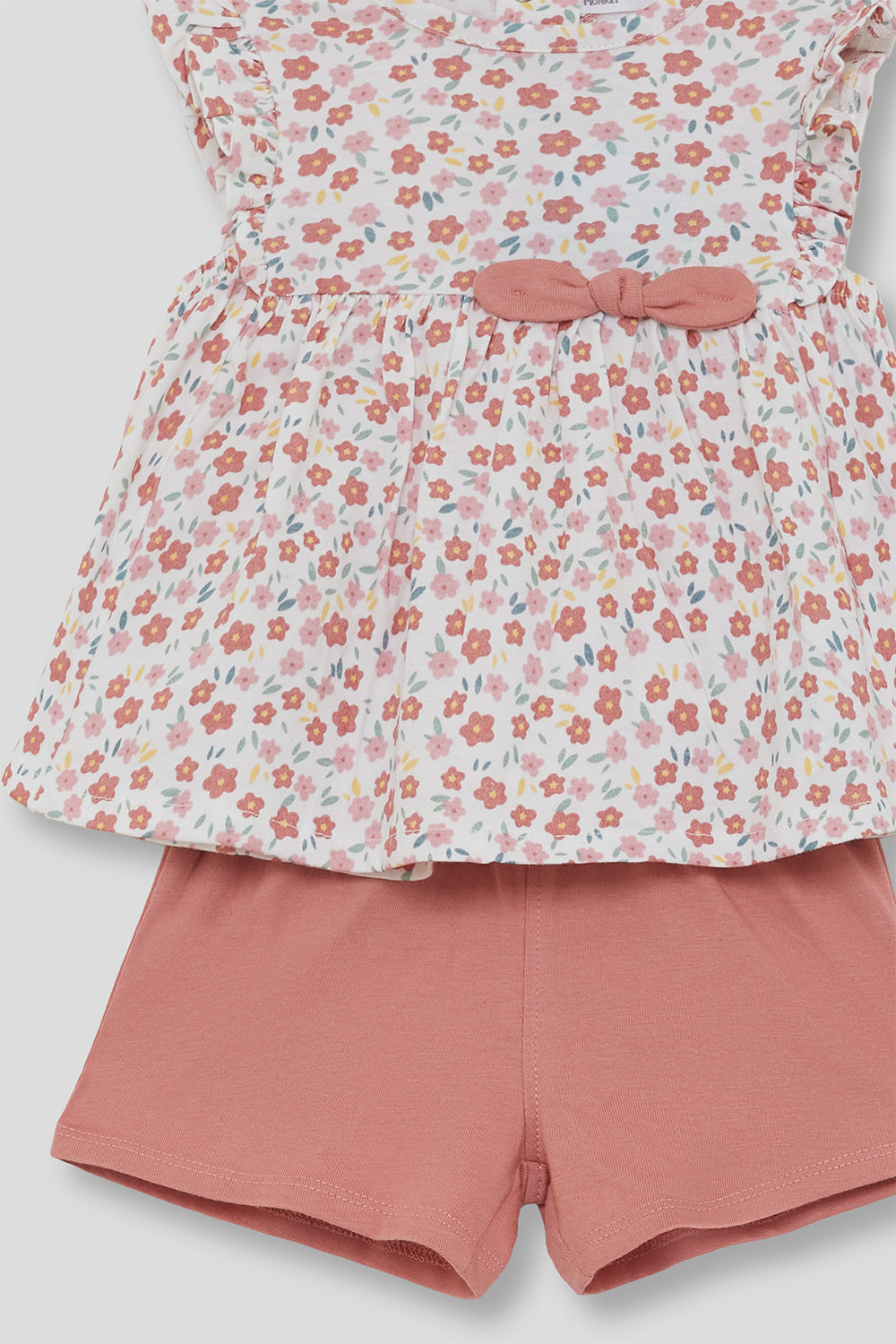 Conjunto Bebé Niña Floral Maquillaje con Lazo 3 Meses - 6 Años – Colección Verano