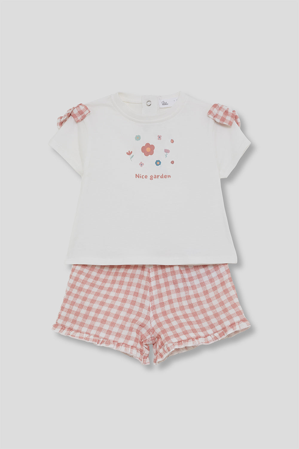 Conjunto bebé niña algodón camiseta y short vichy Street Monkey 3 meses - 6 años