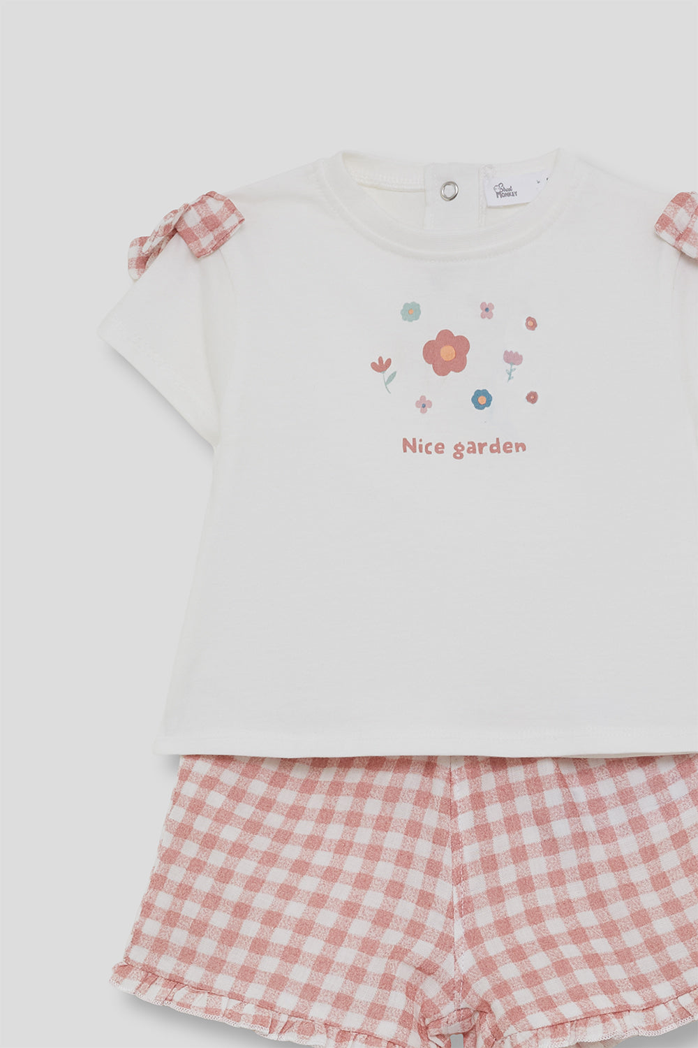 Conjunto bebé niña algodón camiseta y short vichy Street Monkey 3 meses - 6 años