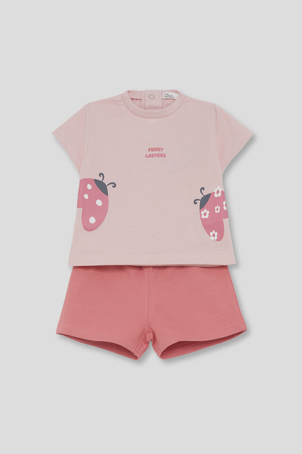 Conjunto Bebé Niña Rosa con Mariquitas 3 Meses - 6 Años – Colección Verano