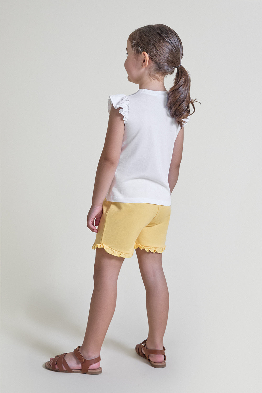 Conjunto Bebé Niña Blanco y Amarillo con Helados 3 Meses - 6 Años – Colección Verano