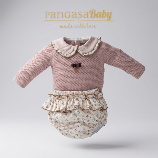 Conjunto Braguita Vintage Volante Pangasa Baby | 3-24 meses