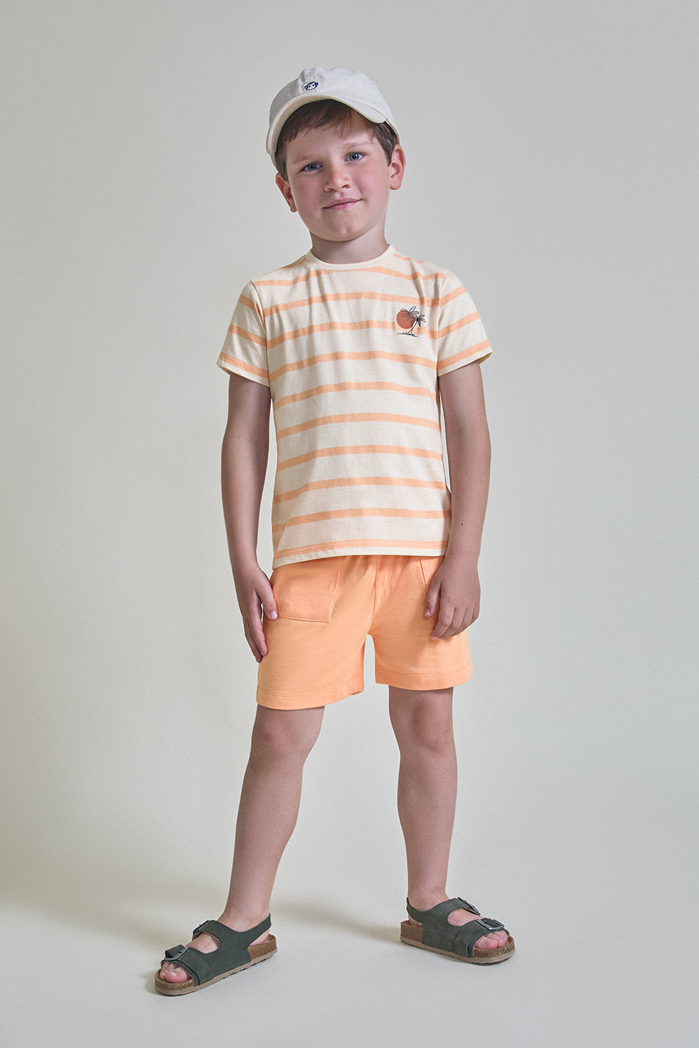 Conjunto Chándal Niño Rayas Melocotón 3 Meses-6 Años – Street Monkey Verano