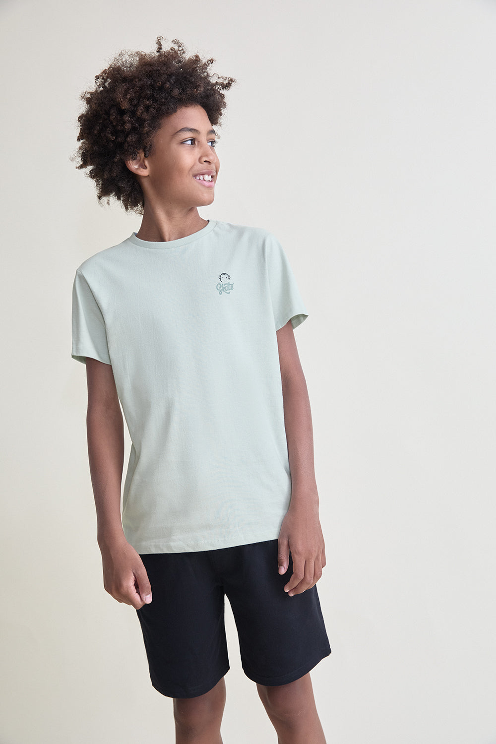 Camiseta Niño Básica Verde Agua 2 a 16 Años – Colección Verano