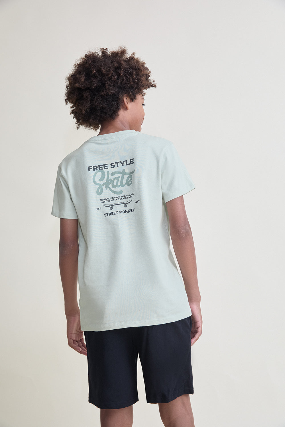 Camiseta Niño Básica Verde Agua 2 a 16 Años – Colección Verano