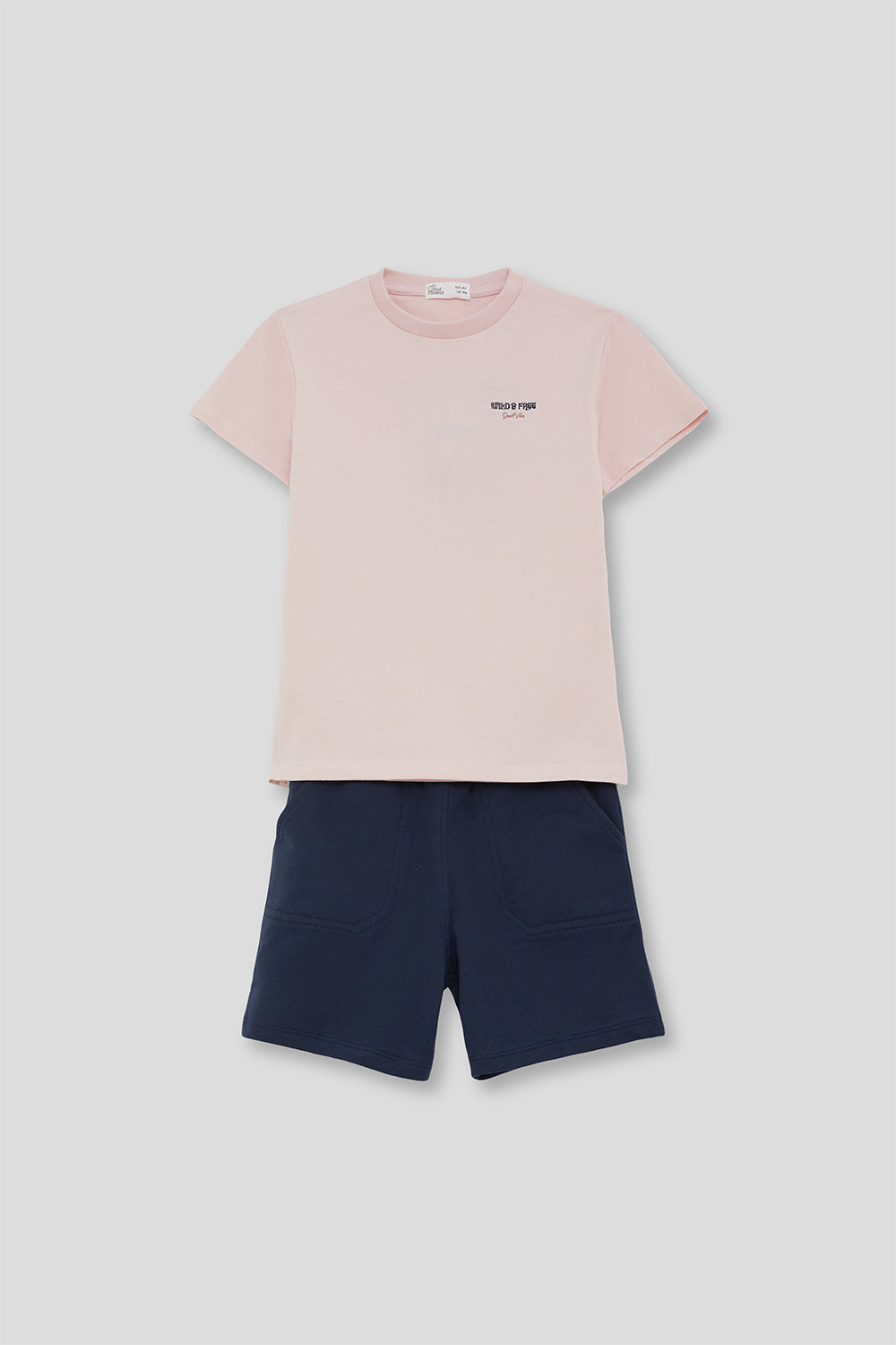 Conjunto Niño Casual Rosa y Azul Marino 2-16 Años – Street Monkey Verano