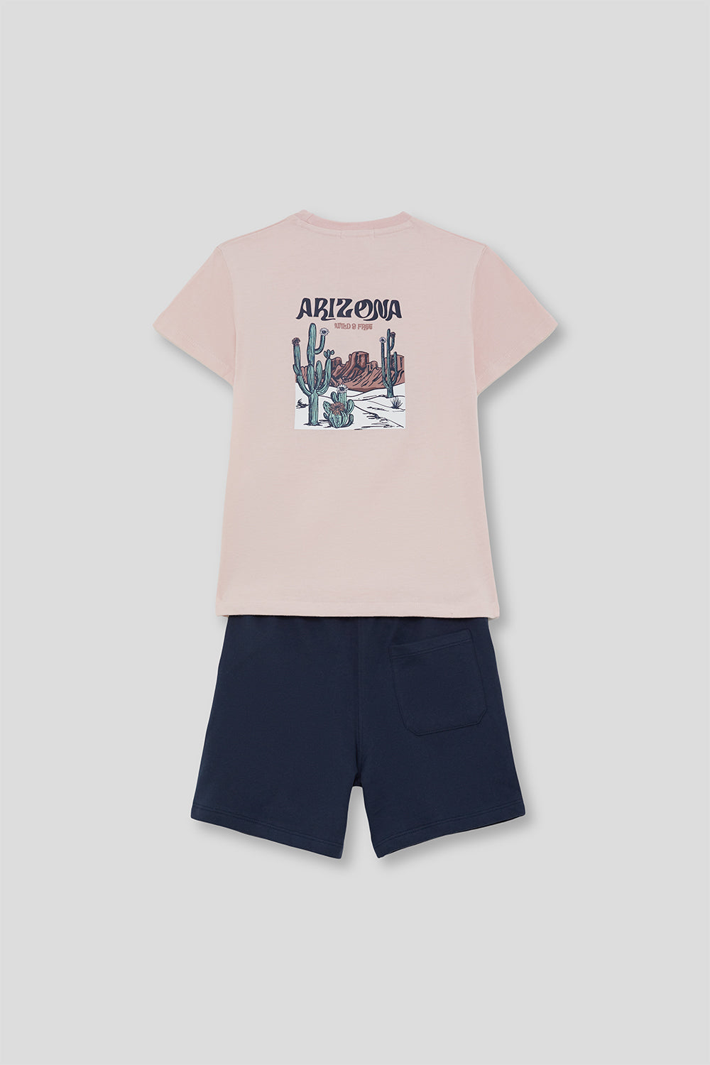 Conjunto Niño Casual Rosa y Azul Marino 2-16 Años – Street Monkey Verano