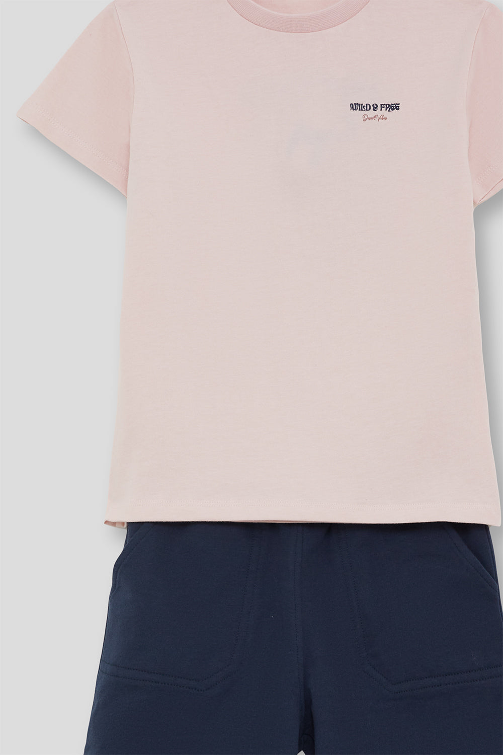 Conjunto Niño Casual Rosa y Azul Marino 2-16 Años – Street Monkey Verano