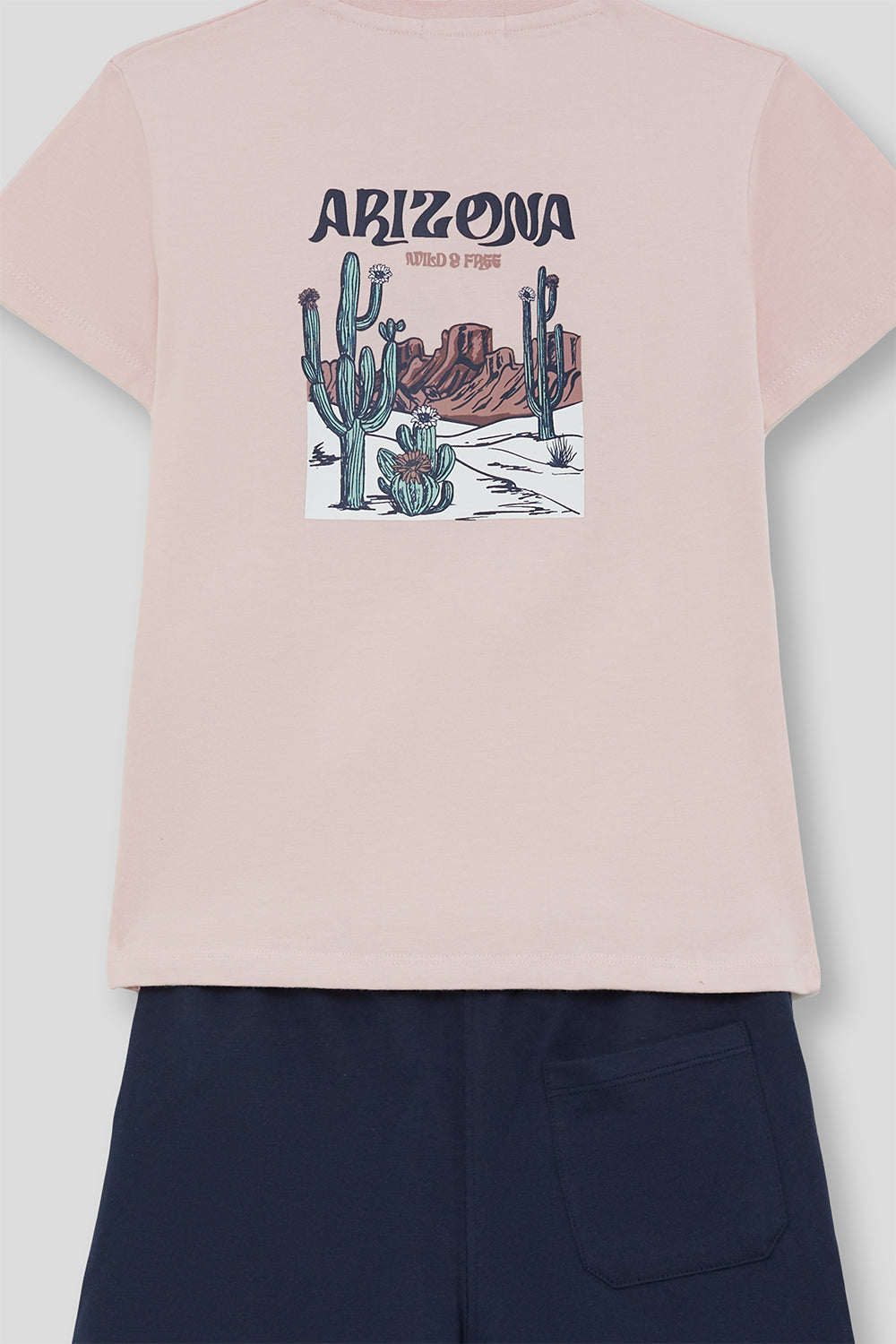 Conjunto Niño Casual Rosa y Azul Marino 2-16 Años – Street Monkey Verano
