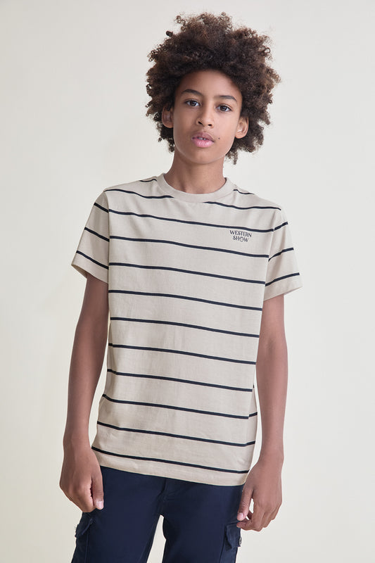 Camiseta niño de algodón a rayas cruda Street Monkey 2 años - 16 años