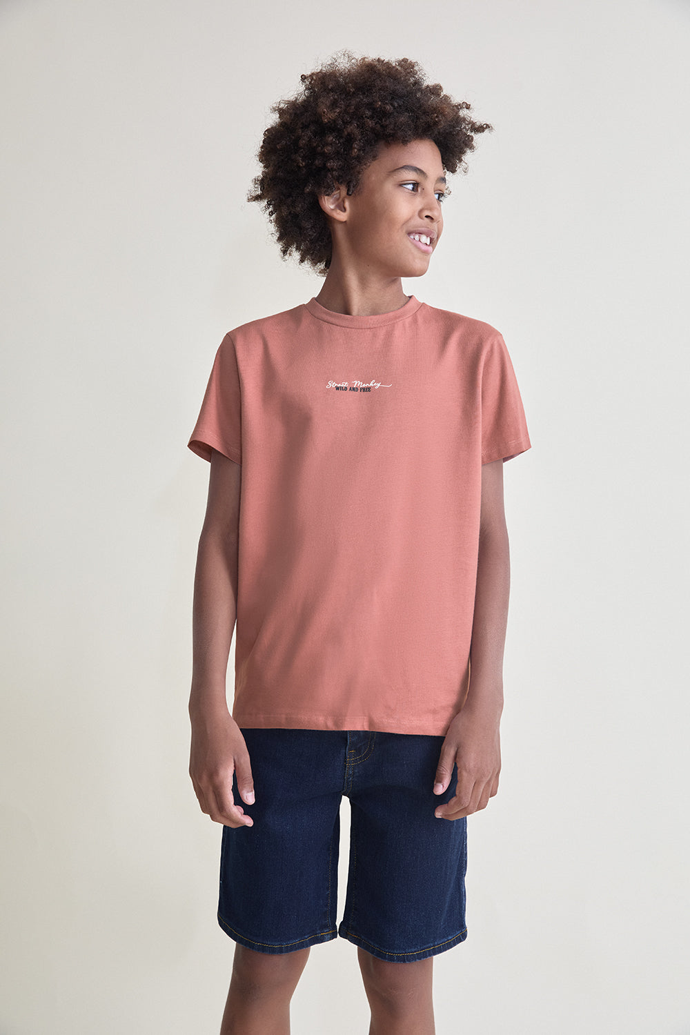 Camiseta Niño Básica Color Coral 2 a 16 Años – Colección Verano