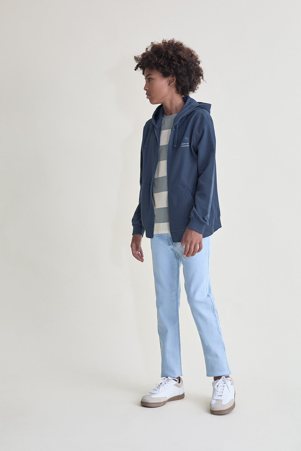 Sudadera Niño con Capucha Azul “Let’s Go” 2-16 Años – Street Monkey Verano