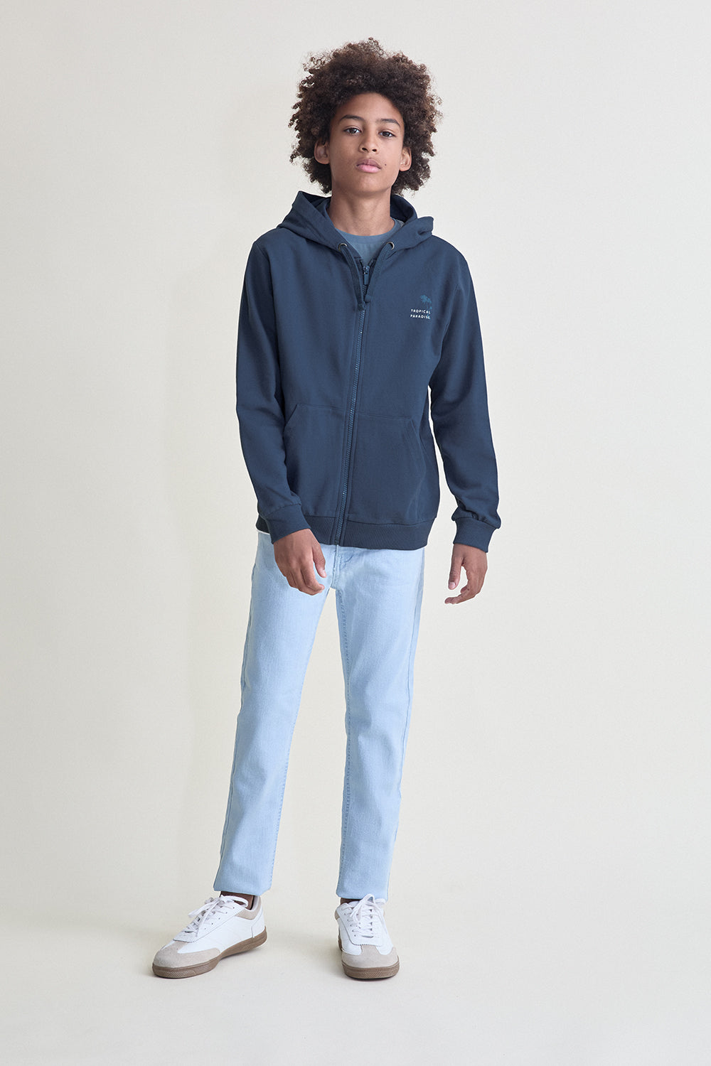 Sudadera Niño con Capucha Azul “Let’s Go” 2-16 Años – Street Monkey Verano