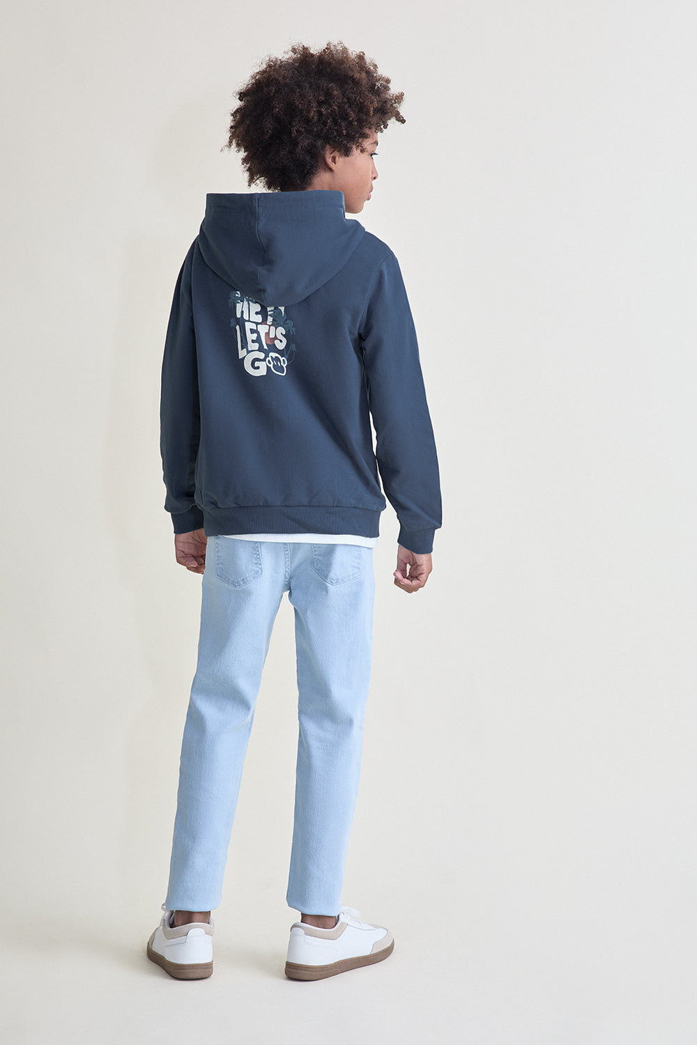 Sudadera Niño con Capucha Azul “Let’s Go” 2-16 Años – Street Monkey Verano