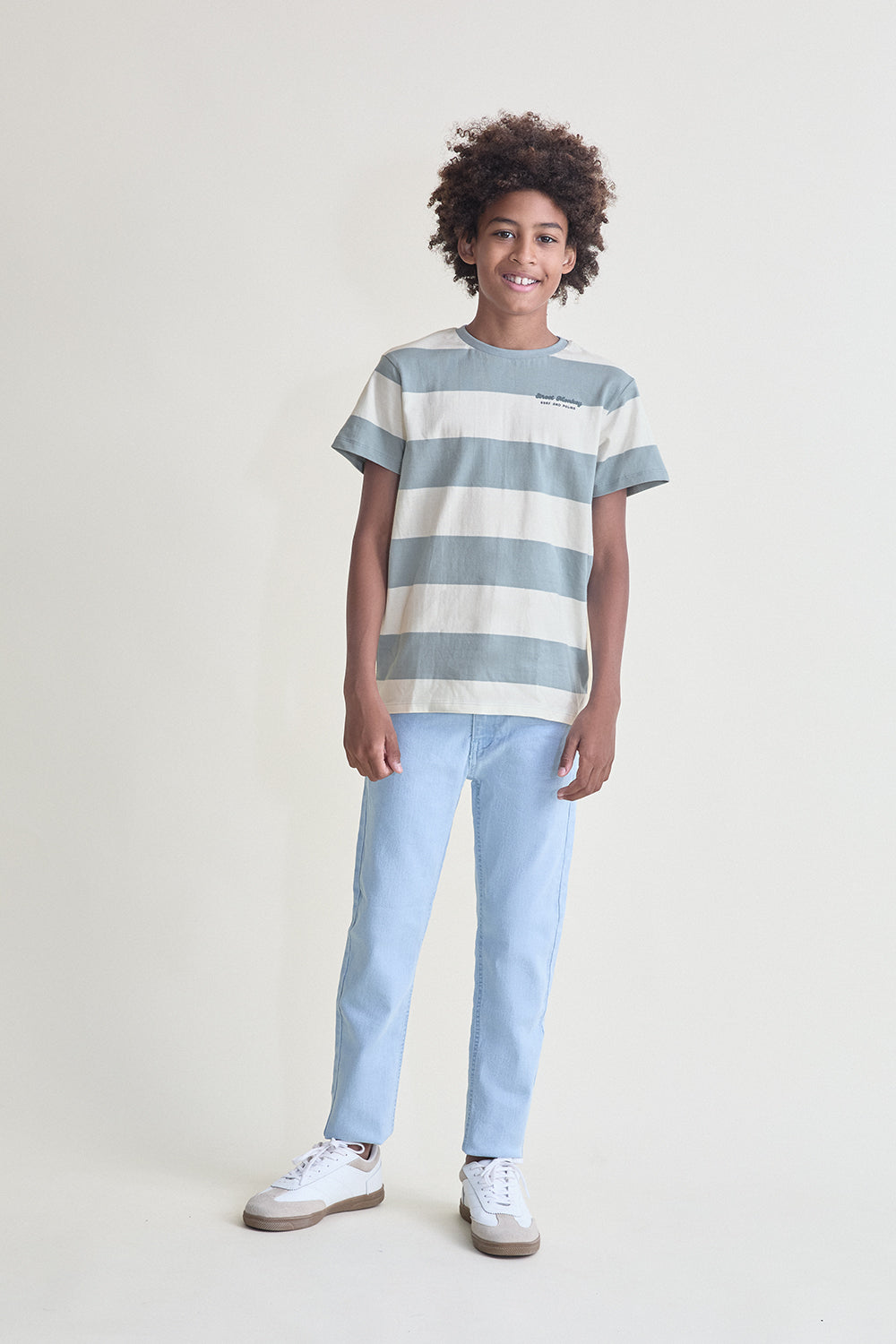 Camiseta Niño Rayas Azul y Blanco 2 a 16 Años – Colección Verano