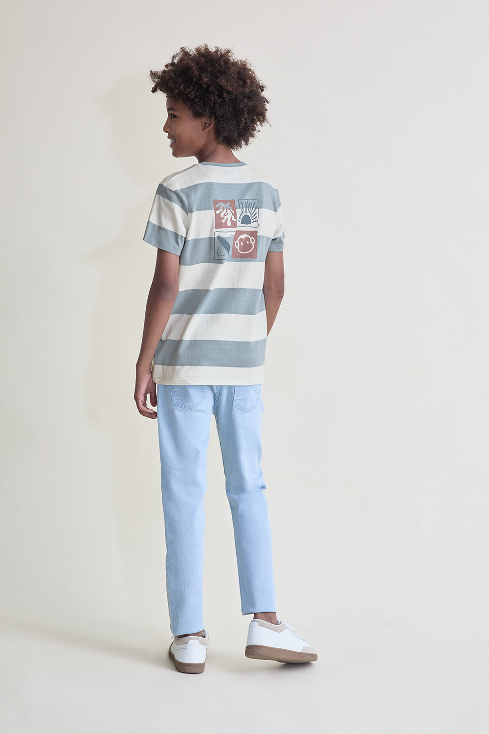 Camiseta Niño Rayas Azul y Blanco 2 a 16 Años – Colección Verano