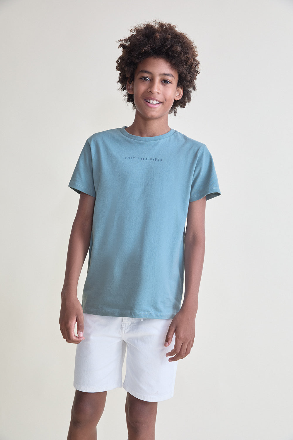 Camiseta Niño Azul Niebla Básica 2 a 16 Años – Colección Verano
