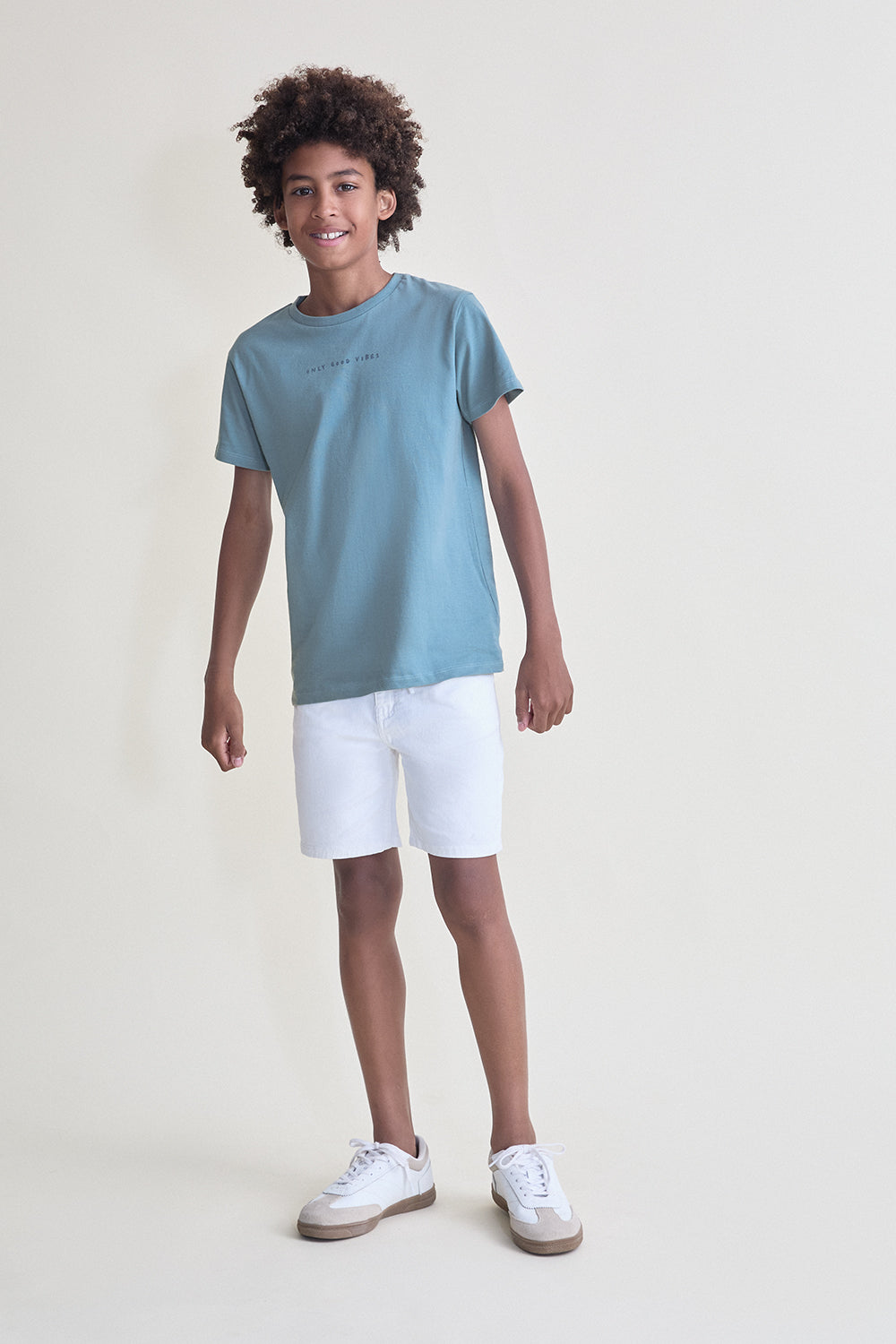 Camiseta Niño Azul Niebla Básica 2 a 16 Años – Colección Verano