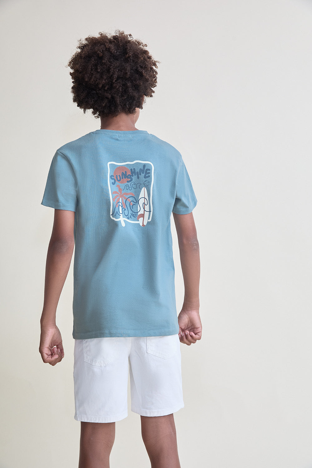 Camiseta Niño Azul Niebla Básica 2 a 16 Años – Colección Verano