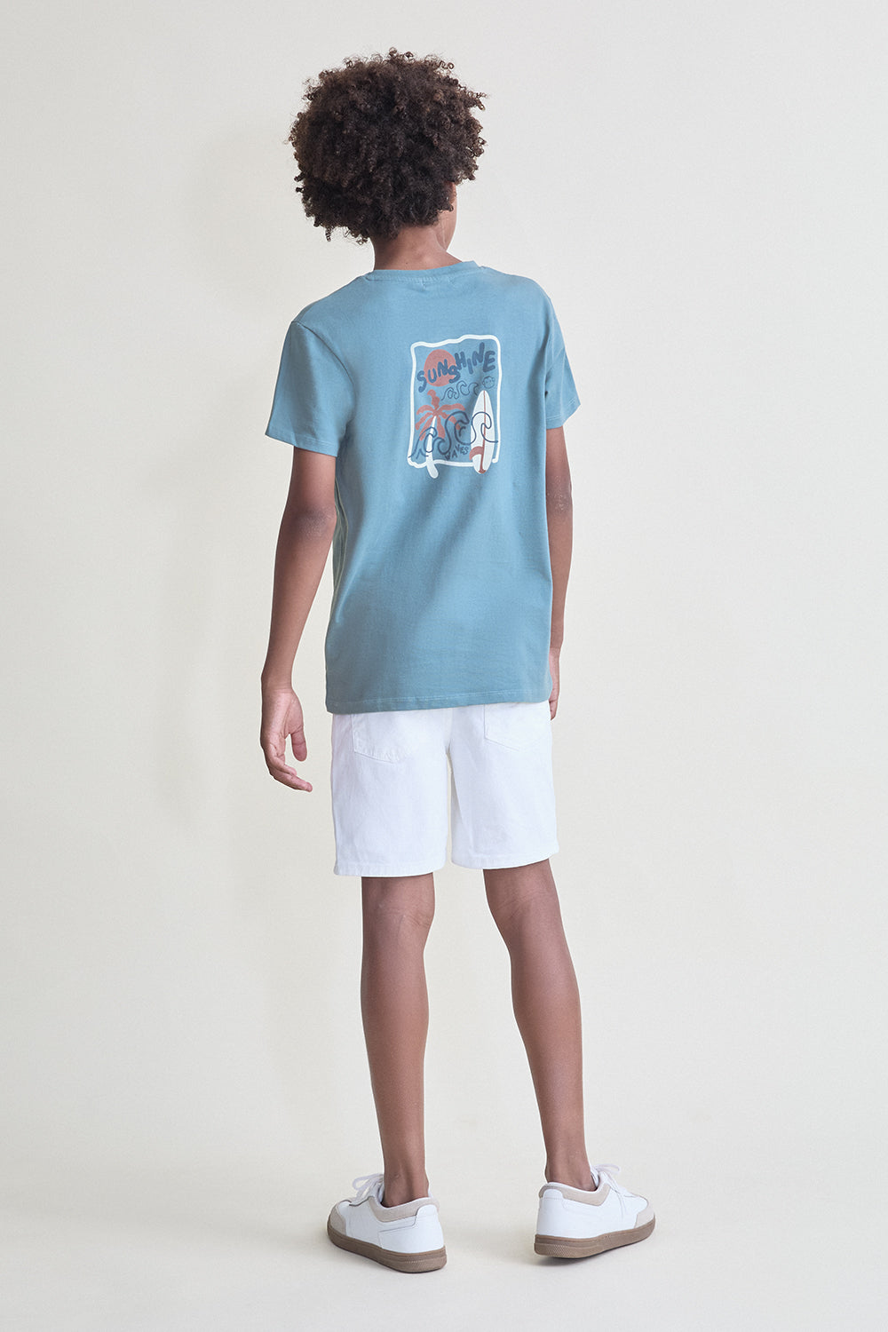 Camiseta Niño Azul Niebla Básica 2 a 16 Años – Colección Verano