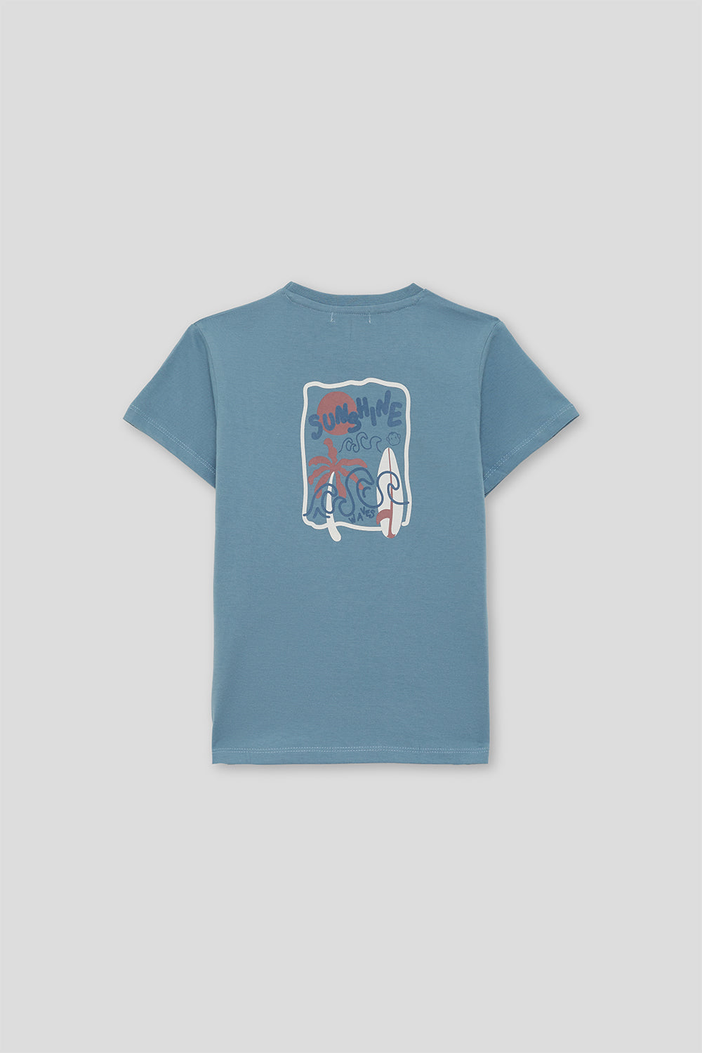 Camiseta Niño Azul Niebla Básica 2 a 16 Años – Colección Verano