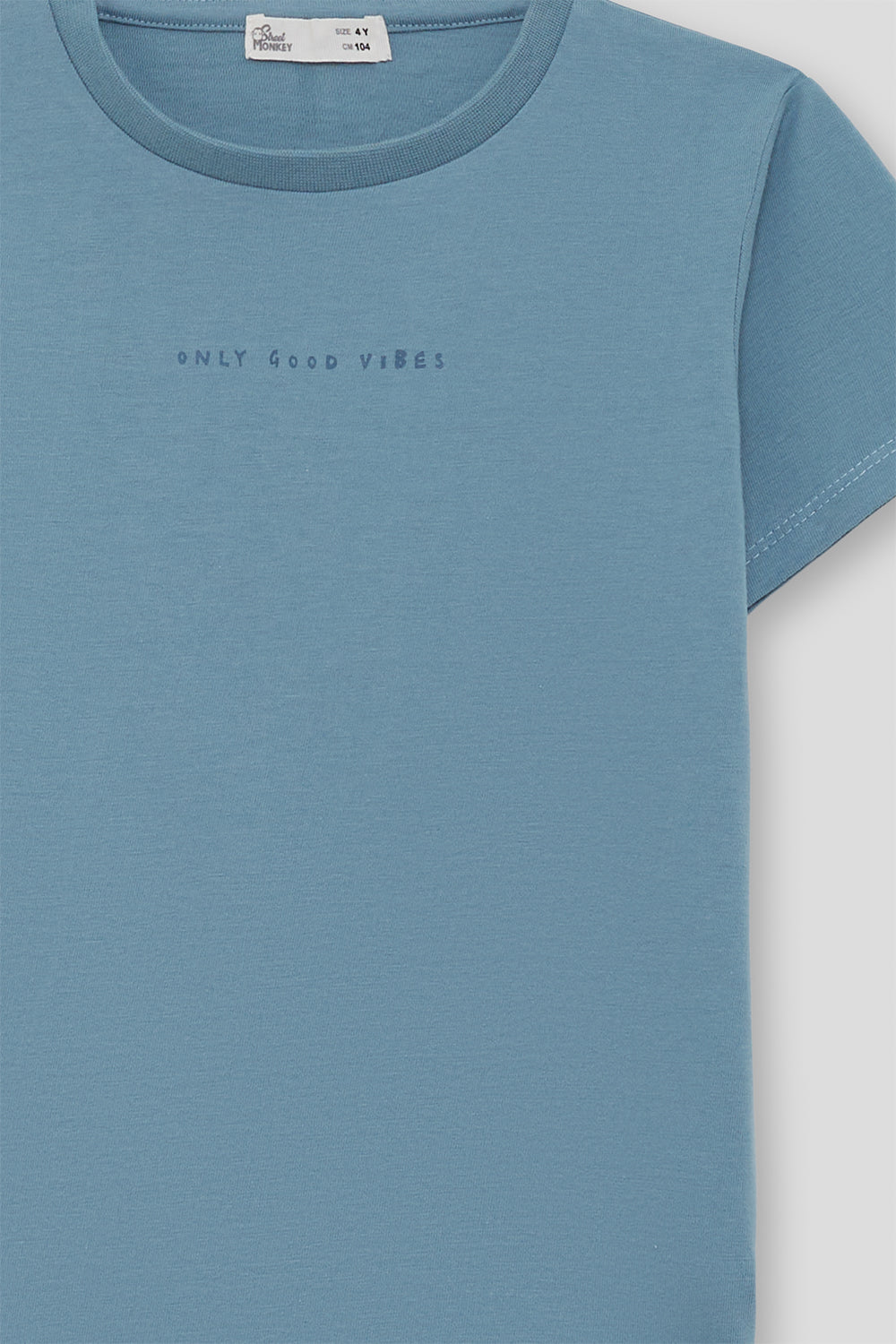 Camiseta Niño Azul Niebla Básica 2 a 16 Años – Colección Verano