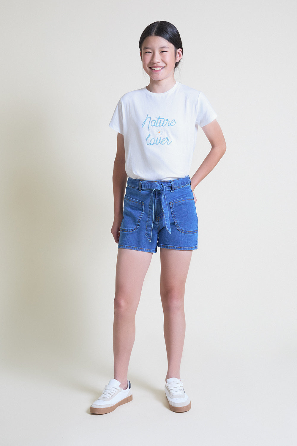 Camiseta niña blanca de algodón “Nature Lover” Street Monkey 2-16 años