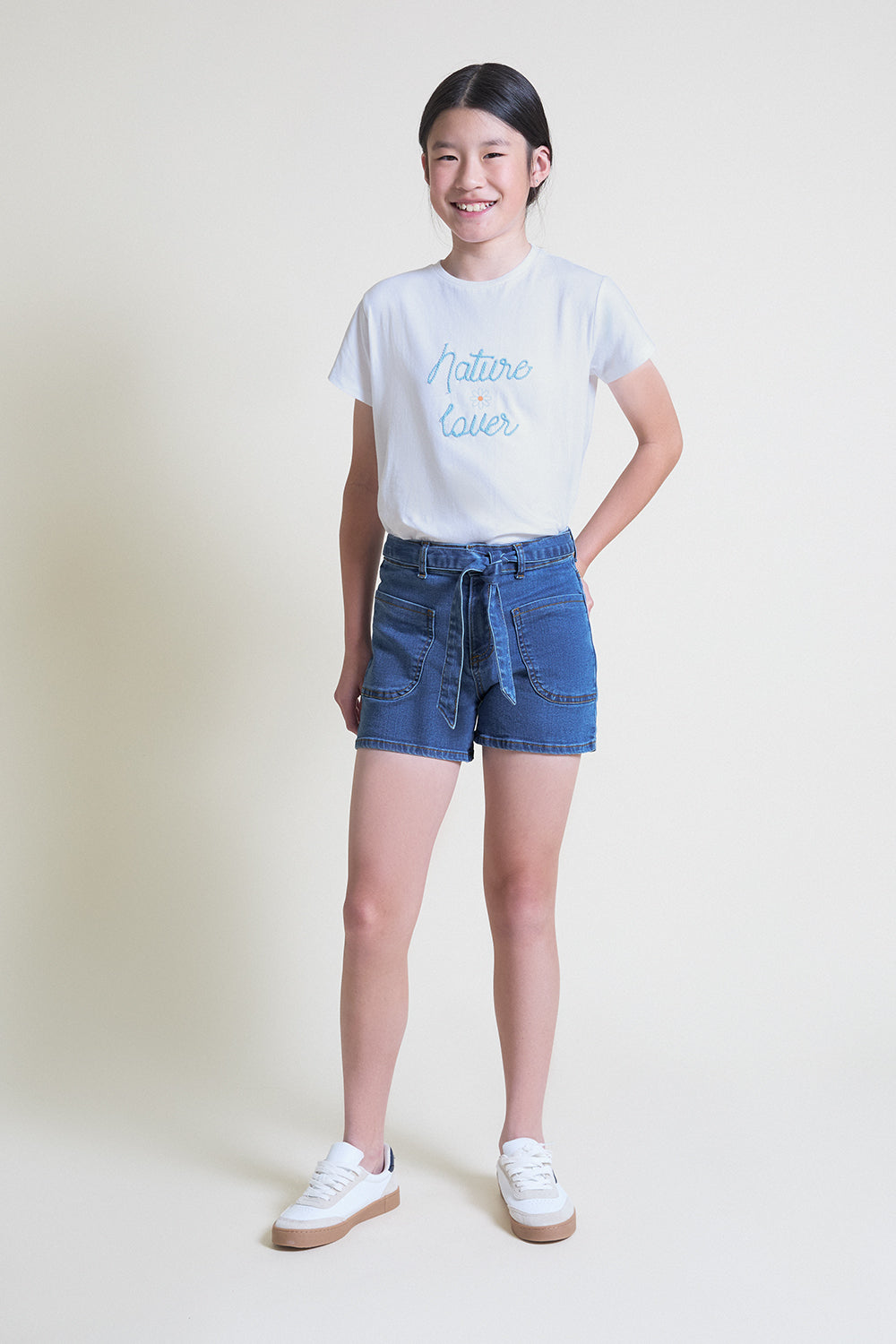 Camiseta niña blanca de algodón “Nature Lover” Street Monkey 2-16 años