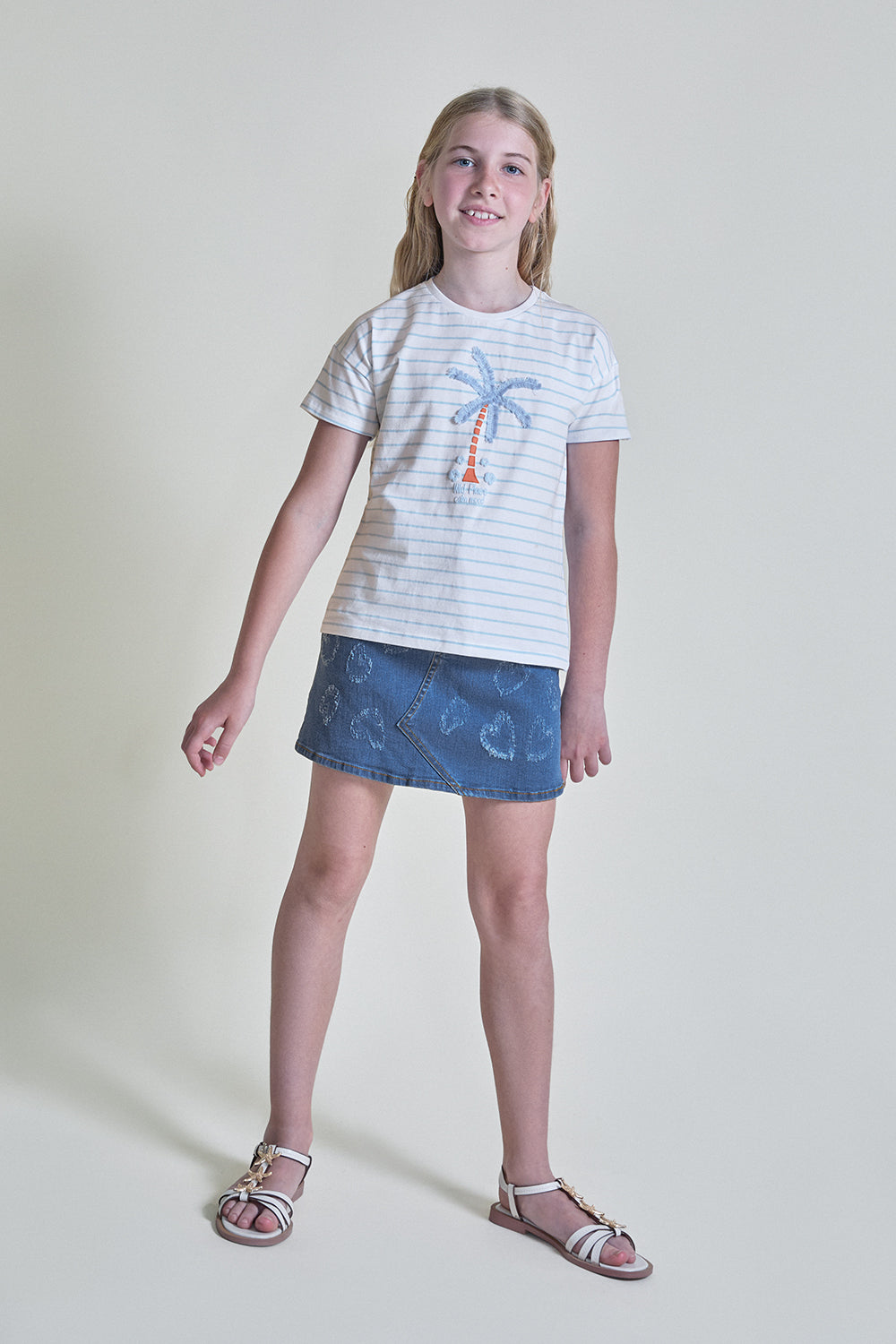 Camiseta infantil de rayas con bordado Street Monkey 2-16 años