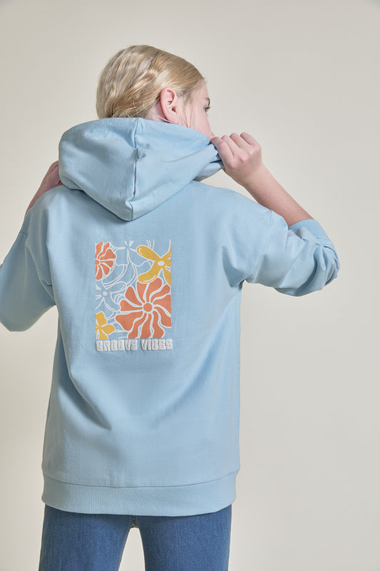 Sudadera con capucha azul para niña 2-16 años Street Mockey