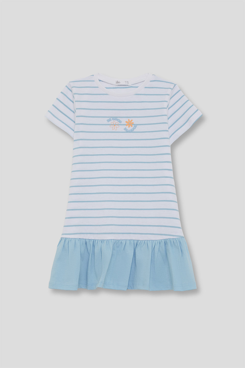Vestido de algodón a rayas azul claro para niña Street Monkey 2-16 años