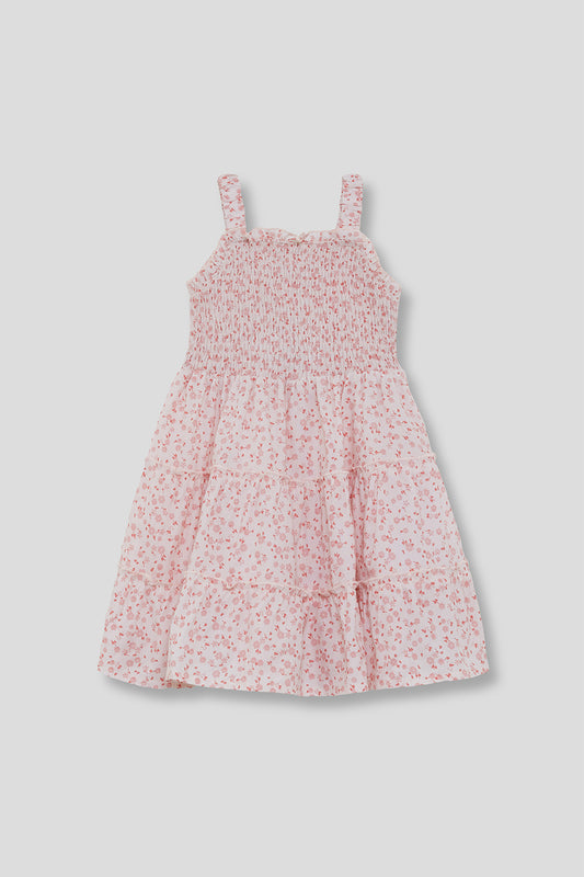 Vestido largo de tirantes estampado floral rosa para niña Street Mockey 2-16 años